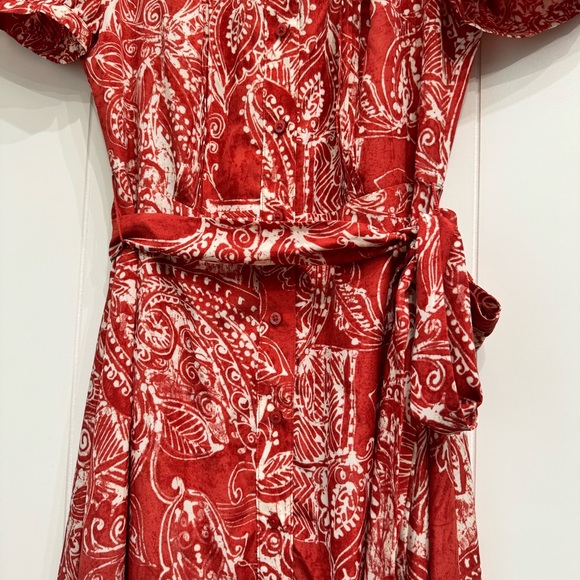 Lauren Ralph Lauren Belted Paisley Midi Shirt Dress Collared Pleated NWOT Size 4 - Picture 5 of 16